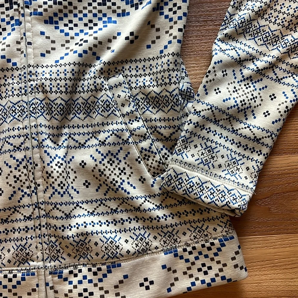 Burton WB Peak Hoodie Sweatshirt Fair Isle Fleece Lined - Picture 3 of 8